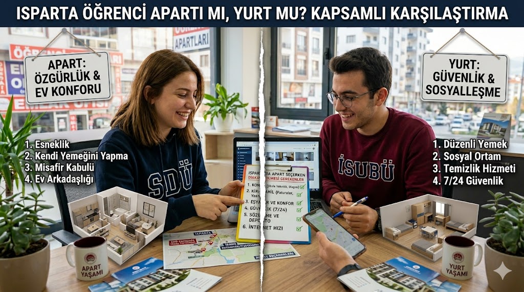 Isparta Öğrenci Apartı mı Yurt mu? SDÜ & İSUBÜ İçin En Avantajlı Seçenek
